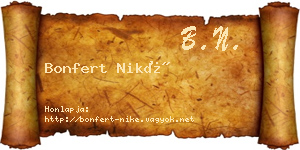 Bonfert Niké névjegykártya